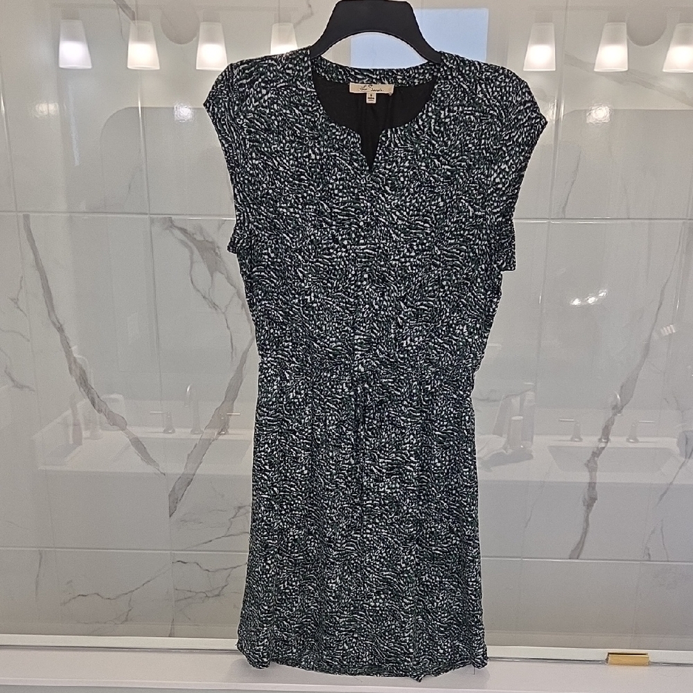 Women's Black and White Patterned Dress
